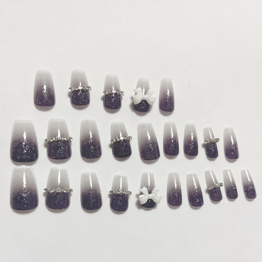 Shopping Go shoppinggo Nail Tips Ribbon Short Simple Bridal Heart False Nails Nail Art Art Tips Deco Tips Oval [Non-returnable item]