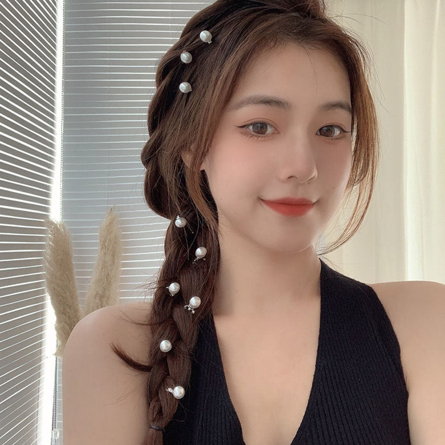 Shoppinggo shoppinggo Mini Hair Clip Pearl 10pcs Hair Clip Hair Accessory Bangs Cute Fashionable Hair Decoration Elegant