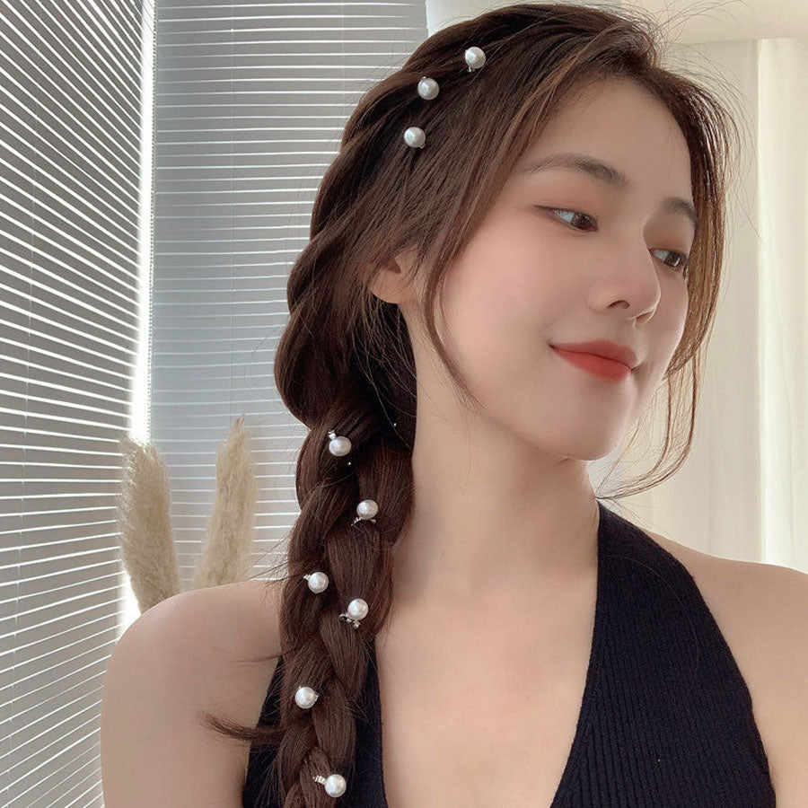 Shoppinggo shoppinggo Mini Hair Clip Pearl 10pcs Hair Clip Hair Accessory Bangs Cute Fashionable Hair Decoration Elegant
