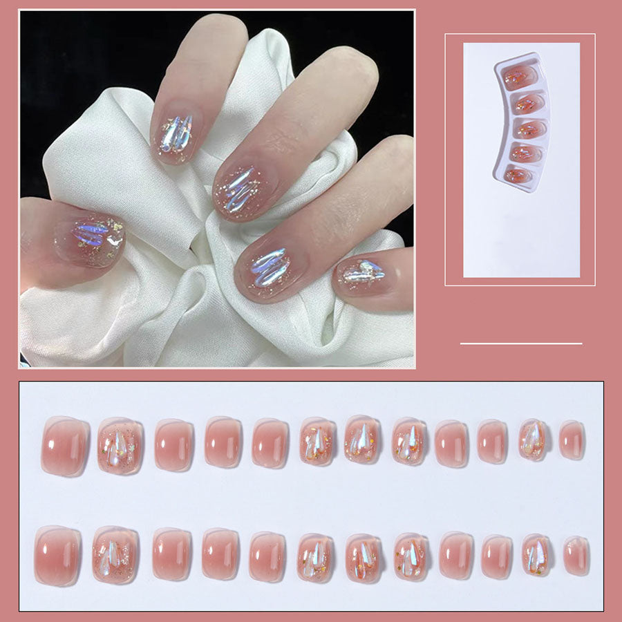 Shopping Go shoppinggo Art Tips Nail Tips Short Simple False Nails Nail Art Deco Tips Oval Wedding [Non-returnable item]