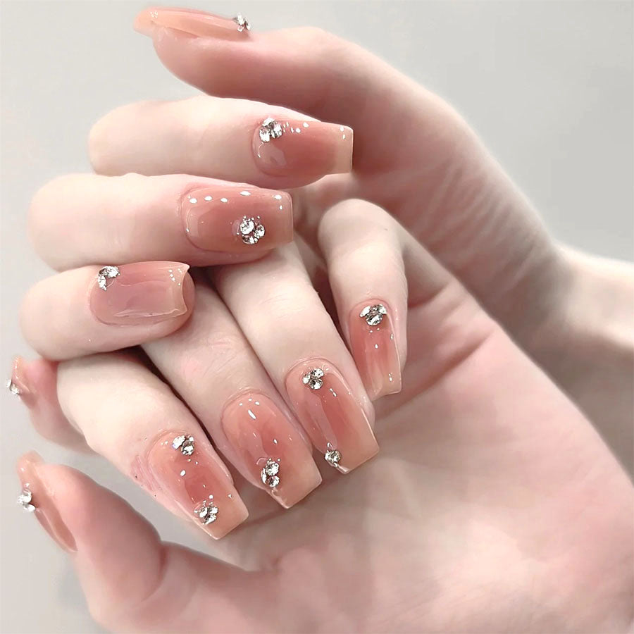 Shopping Go shoppinggo Nail art Art tips Nail tips Short Sparkly Simple False nails Deco tips Oval Wedding [Non-returnable products]