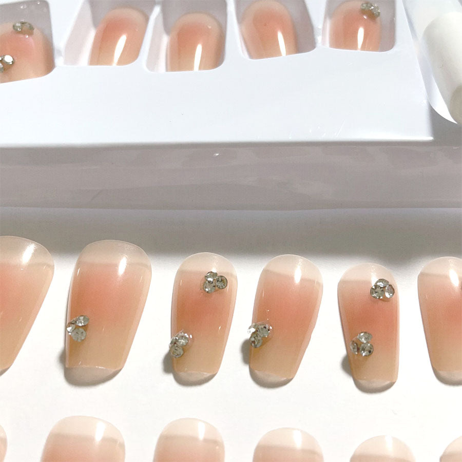 Shopping Go shoppinggo Nail art Art tips Nail tips Short Sparkly Simple False nails Deco tips Oval Wedding [Non-returnable products]