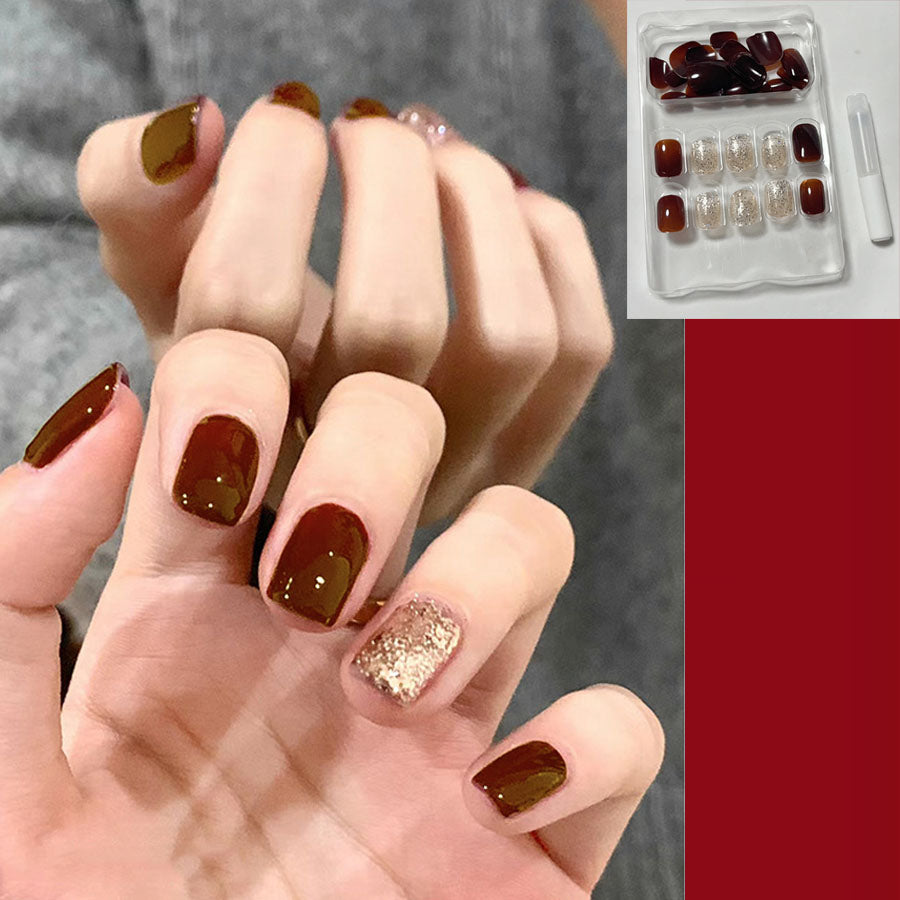 Shopping Go shoppinggo Nail tips Short Sparkly Simple False nails Nail art Art tips Deco tips Oval Wedding [Non-returnable item]
