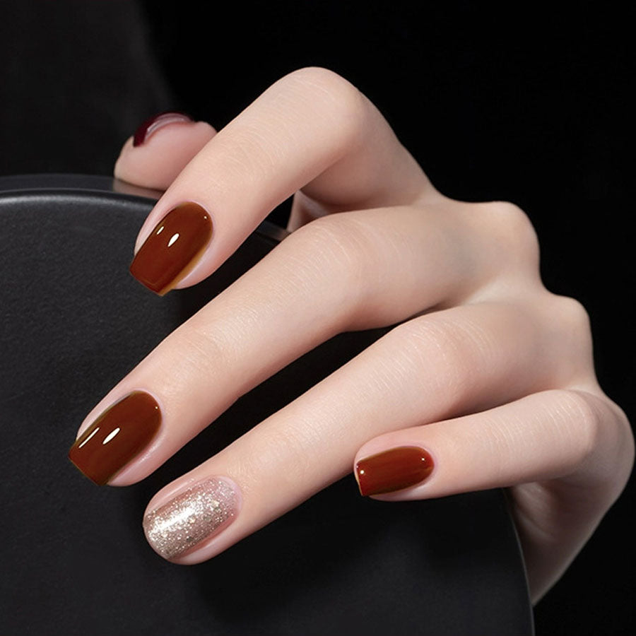 Shopping Go shoppinggo Nail tips Short Sparkly Simple False nails Nail art Art tips Deco tips Oval Wedding [Non-returnable item]