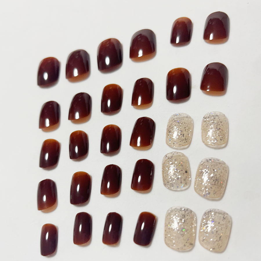 Shopping Go shoppinggo Nail tips Short Sparkly Simple False nails Nail art Art tips Deco tips Oval Wedding [Non-returnable item]