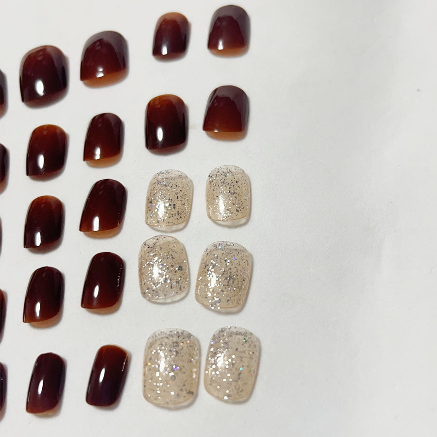 Shopping Go shoppinggo Nail tips Short Sparkly Simple False nails Nail art Art tips Deco tips Oval Wedding [Non-returnable item]