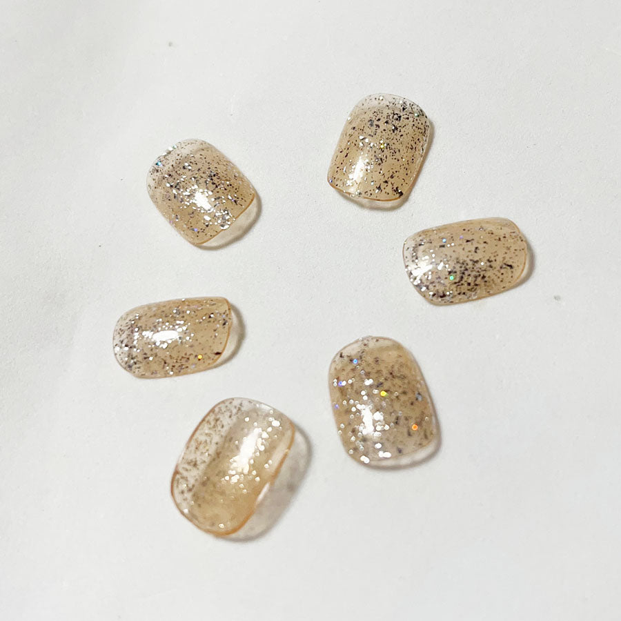 Shopping Go shoppinggo Nail tips Short Sparkly Simple False nails Nail art Art tips Deco tips Oval Wedding [Non-returnable item]