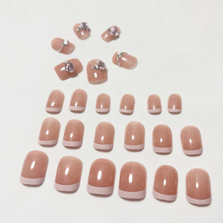 ショッピングゴー shoppinggo ネイルチップ きらきら ショート シンプル ハート つけ爪 ネイルアート アートチップ デコチップ オーバル【返品不可商品】