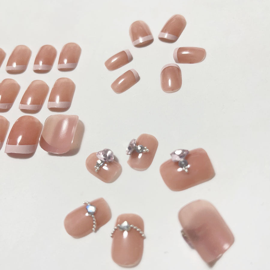 ショッピングゴー shoppinggo ネイルチップ きらきら ショート シンプル ハート つけ爪 ネイルアート アートチップ デコチップ オーバル【返品不可商品】