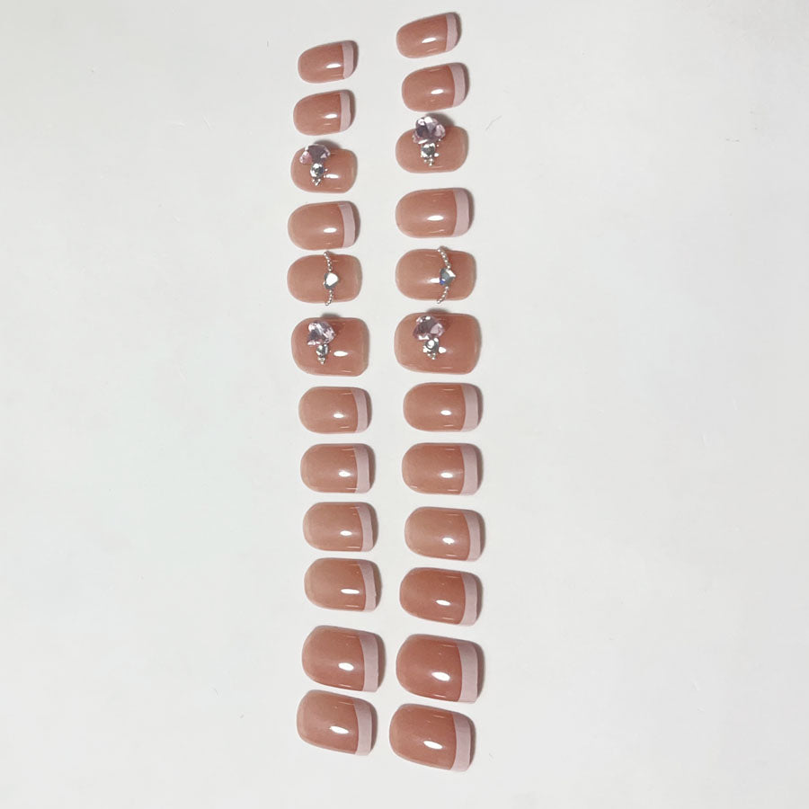 ショッピングゴー shoppinggo ネイルチップ きらきら ショート シンプル ハート つけ爪 ネイルアート アートチップ デコチップ オーバル【返品不可商品】