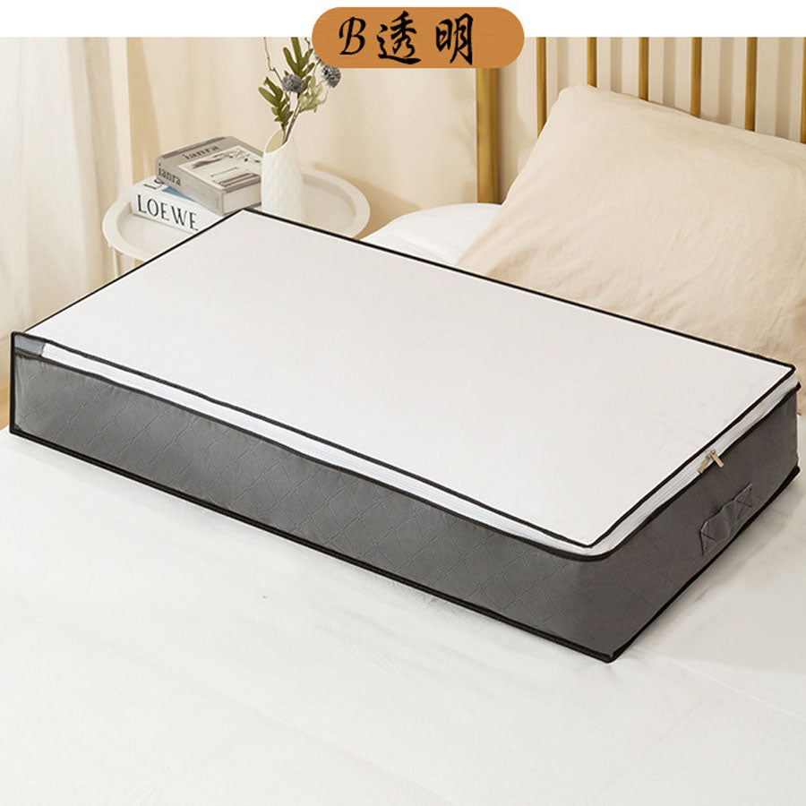 Shoppinggo Under-bed storage bag Under-bed storage bag Futon bag Space-saving Foldable Transparent window Handle Divider Classified storage