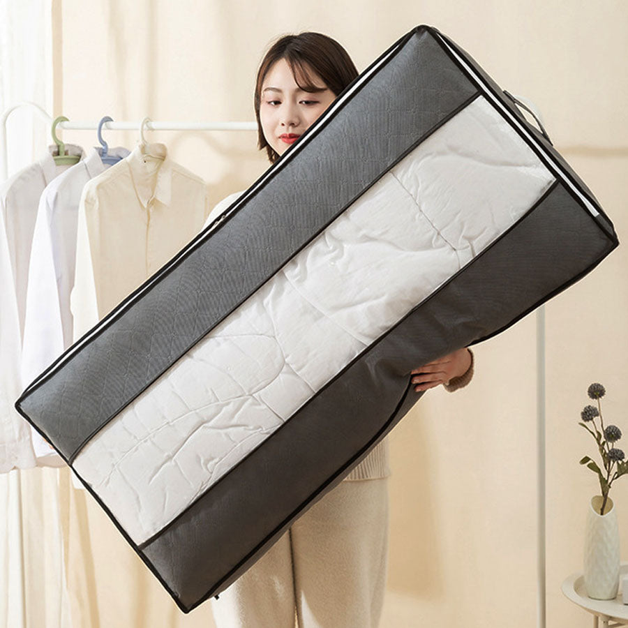Shoppinggo Under-bed storage bag Under-bed storage bag Futon bag Space-saving Foldable Transparent window Handle Divider Classified storage