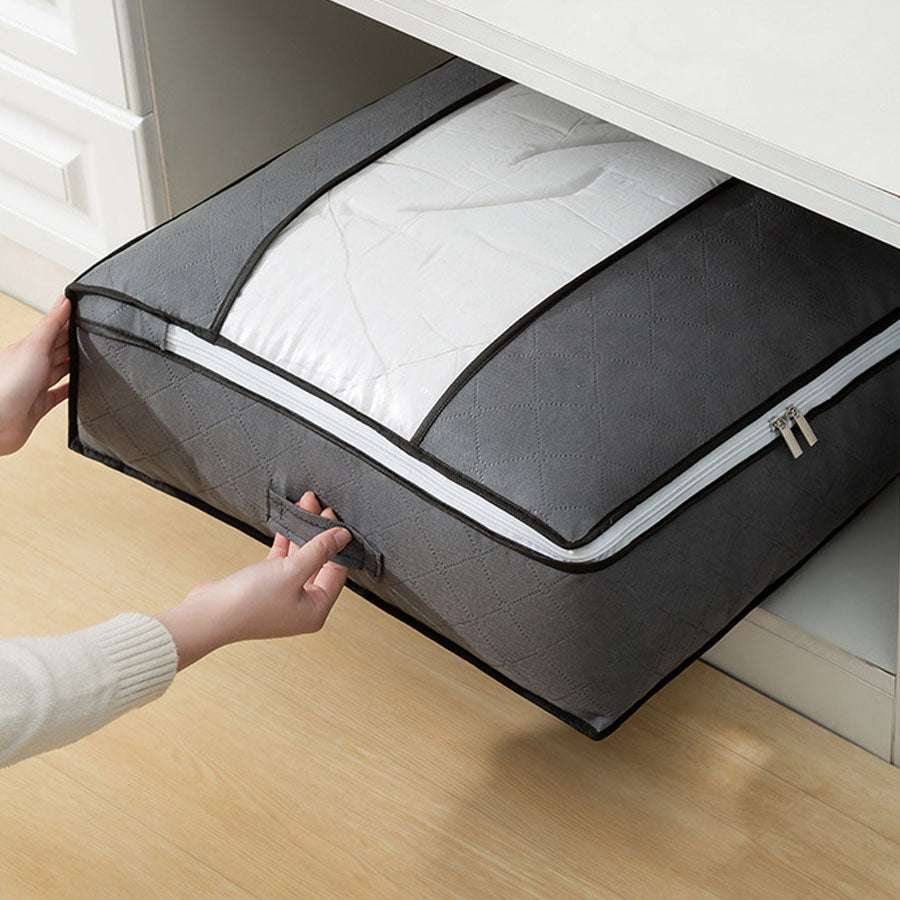 Shoppinggo Under-bed storage bag Under-bed storage bag Futon bag Space-saving Foldable Transparent window Handle Divider Classified storage