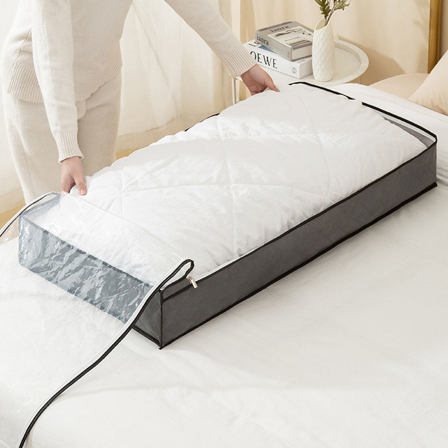 Shoppinggo Under-bed storage bag Under-bed storage bag Futon bag Space-saving Foldable Transparent window Handle Divider Classified storage