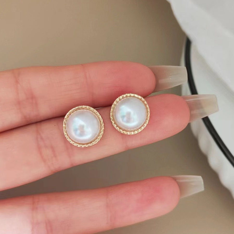 Shoppinggo Earrings Pearl Stud Earrings Pearl Earrings Direct Connection Earrings Cute Wedding Stylish Office Popular Accessories Party Earrings