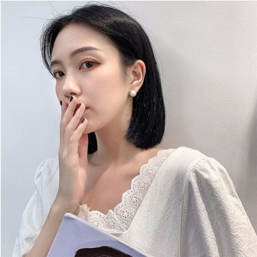 Shoppinggo Earrings Pearl Stud Earrings Pearl Earrings Direct Connection Earrings Cute Wedding Stylish Office Popular Accessories Party Earrings