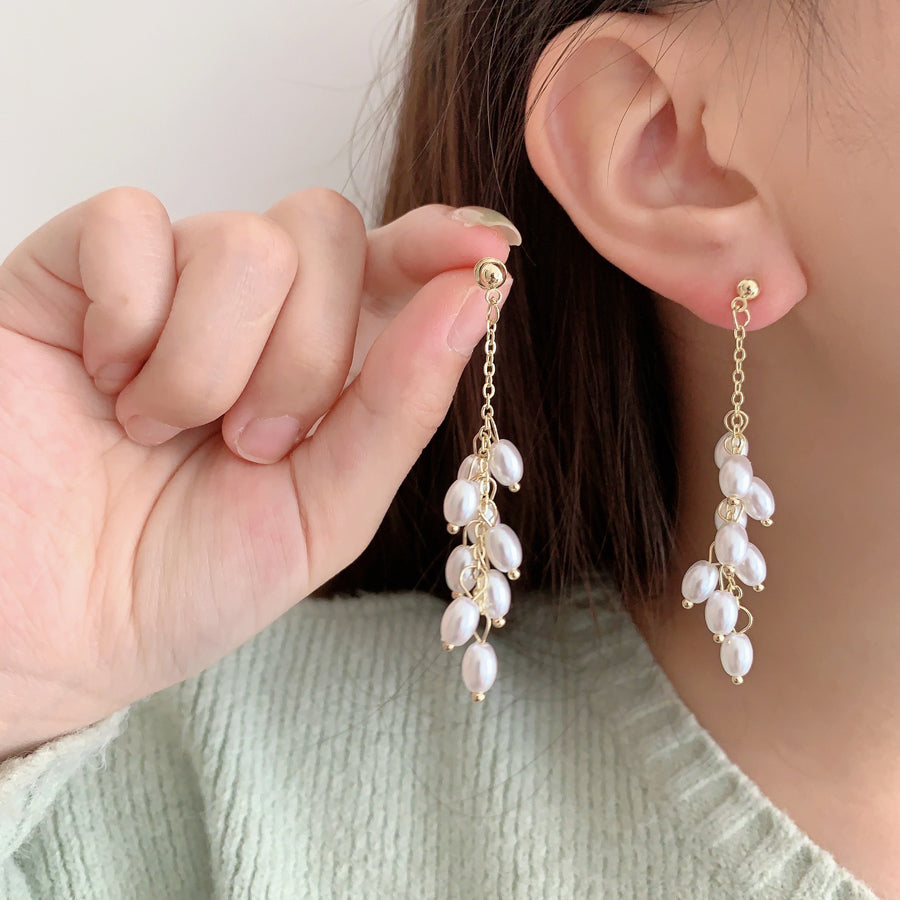 Shopping Go Pearl Earrings Swinging Wedding Stylish Office Earrings Simple Cute Adult Graduation Formal Popular Accessories Party Earrings