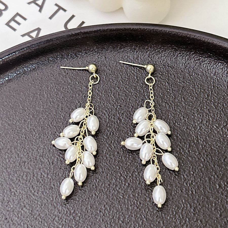 Shopping Go Pearl Earrings Swinging Wedding Stylish Office Earrings Simple Cute Adult Graduation Formal Popular Accessories Party Earrings