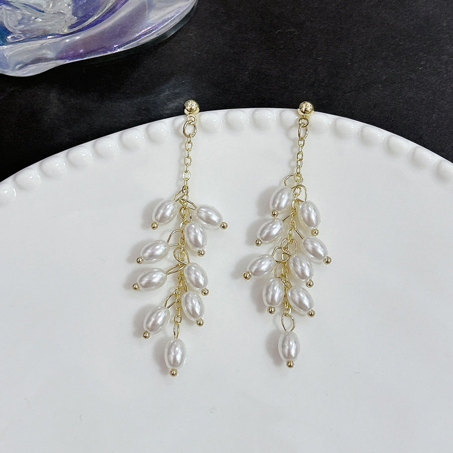 Shopping Go Pearl Earrings Swinging Wedding Stylish Office Earrings Simple Cute Adult Graduation Formal Popular Accessories Party Earrings