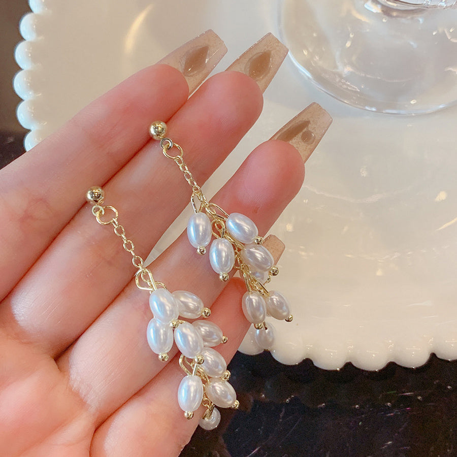Shopping Go Pearl Earrings Swinging Wedding Stylish Office Earrings Simple Cute Adult Graduation Formal Popular Accessories Party Earrings