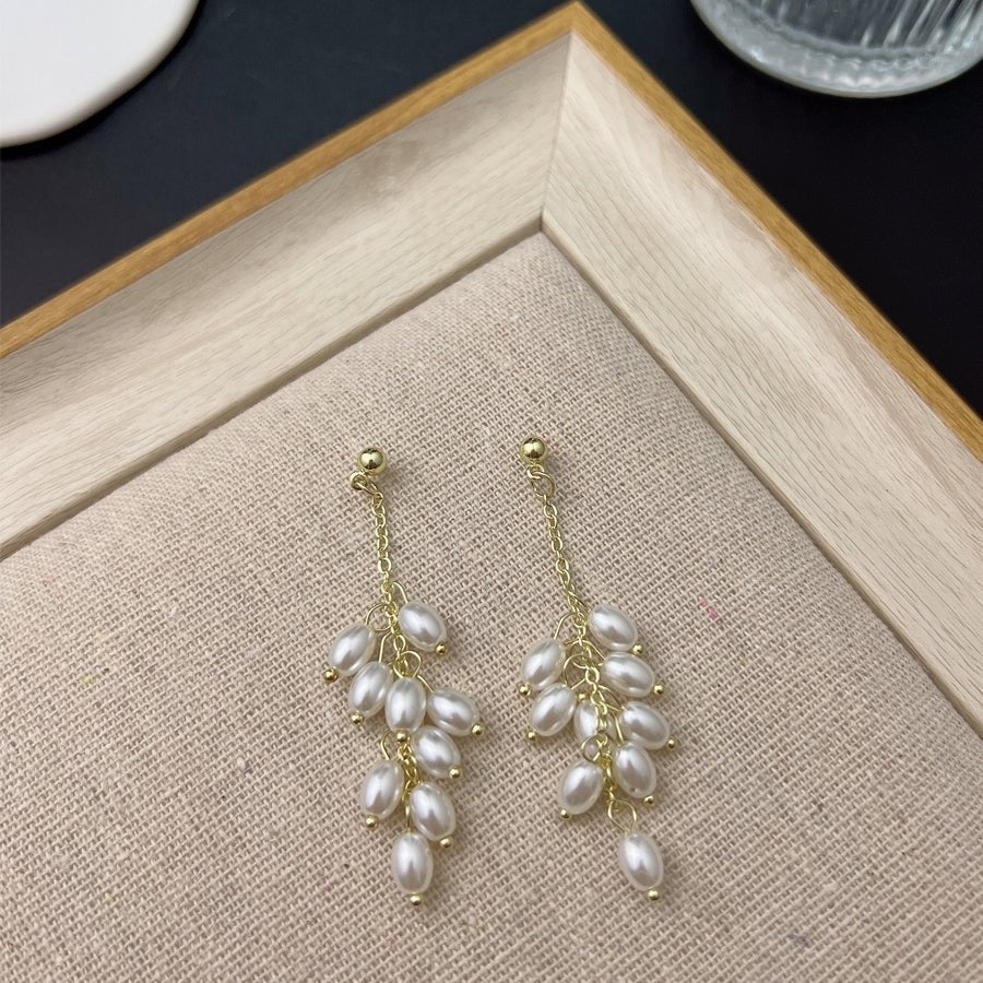 Shopping Go Pearl Earrings Swinging Wedding Stylish Office Earrings Simple Cute Adult Graduation Formal Popular Accessories Party Earrings