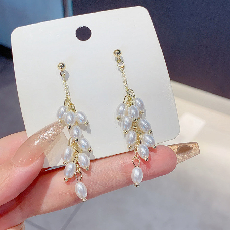 Shopping Go Pearl Earrings Swinging Wedding Stylish Office Earrings Simple Cute Adult Graduation Formal Popular Accessories Party Earrings