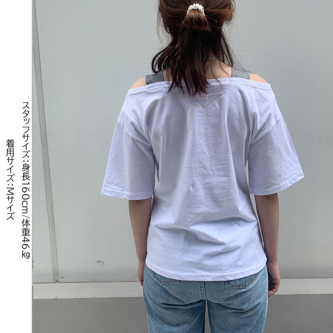 購物Go Shopping Go夏季服裝韓國時尚新的T恤衫肩膀Aki頂部短袖女士女士性感休閒cutsaw