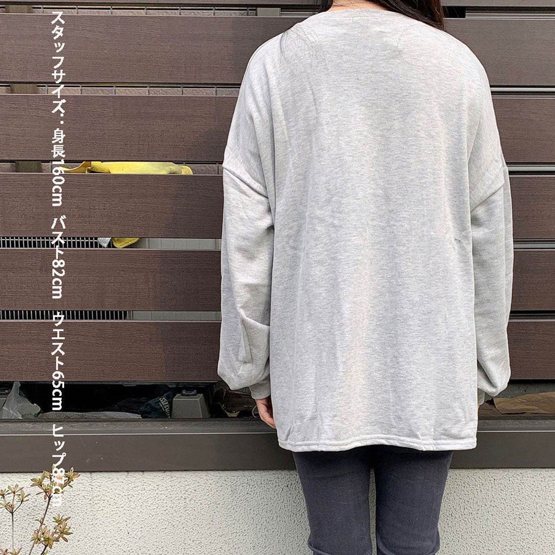 ショッピングゴー shoppinggo ロゴスウェット 刺繍入り韓国ロングTシャツ