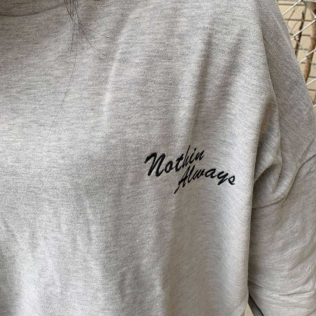 ショッピングゴー shoppinggo ロゴスウェット 刺繍入り韓国ロングTシャツ