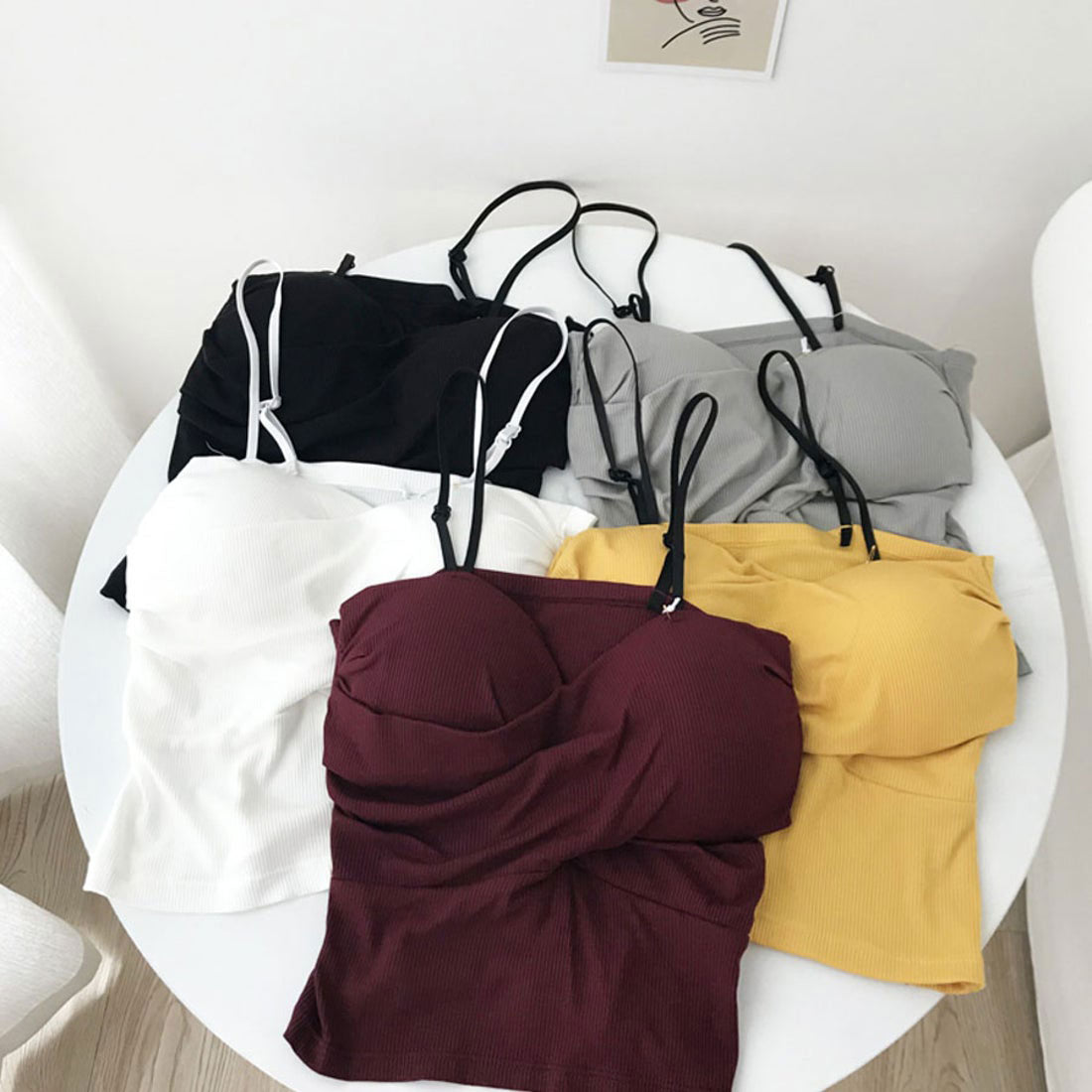 ショッピングゴー shoppinggo キャミソール カップ付 キャミタンクトップ ブラ 白 黒 パット付 インナー 結婚式 見せブラトップ ブラカバー （ワインレッド） ワインレッド