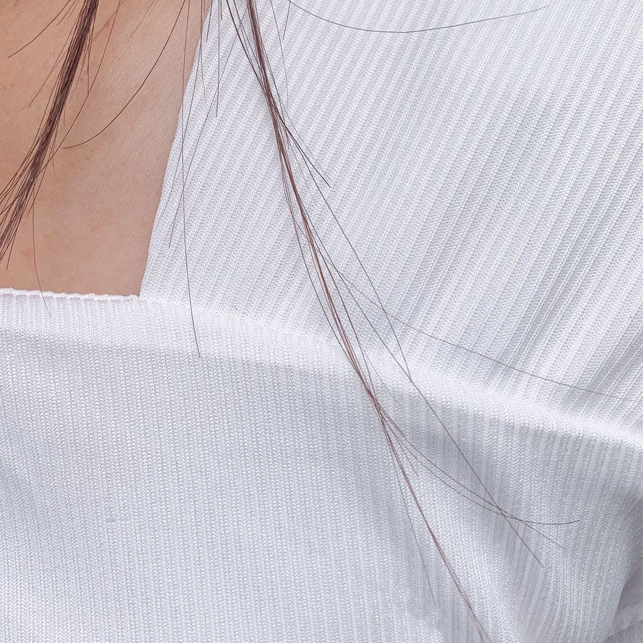 Shoppinggo Cut and Sew Women's Ribbed Top Thin Korean Fashion T-Shirt Tight Spring Simple Plain