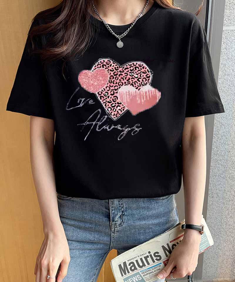 ショッピングゴー shoppinggo Tシャツ レディース ゆるT 半袖 ロゴTシャツ プリントTシャツ 柄プリントゆるシルエット半袖Tシャツトップス 春 夏 クルーネック ブランド,ブラック02