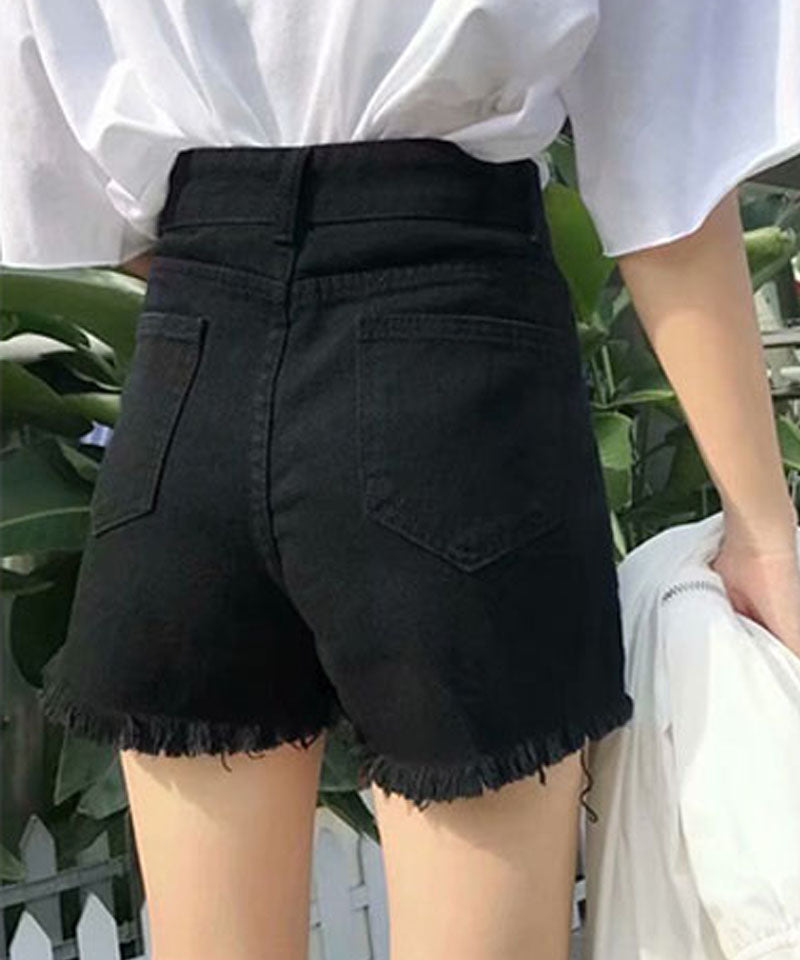 ショッピングゴー shoppinggo キュロット デニムショートパンツレディース ダメージ ホットパンツ ハーフパンツ フリンジ 美脚効果