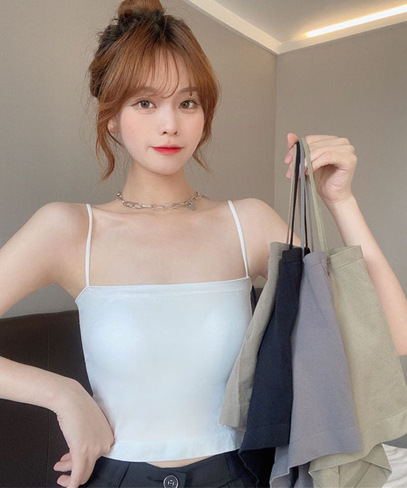 ショッピングゴー shoppinggo チューブトップ キャミソール ベアトップ ブラカバー インナー 落ちない 涼しげ ノースリーブ タイト カップ付き 薄手