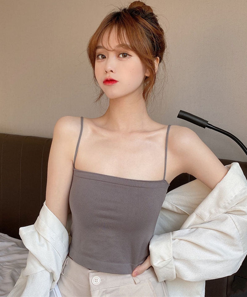 ショッピングゴー shoppinggo チューブトップ キャミソール ベアトップ ブラカバー インナー 落ちない 涼しげ ノースリーブ タイト カップ付き 薄手