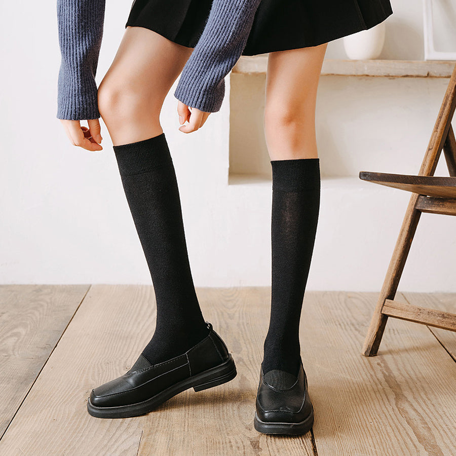 ショッピングゴー shoppinggo ハイソックス 靴下 冷え取り靴下 冷えとり レディース ソックス ロングソックス  スクールソックス 子供 靴下 女子 スクールタイム シンプル くつした