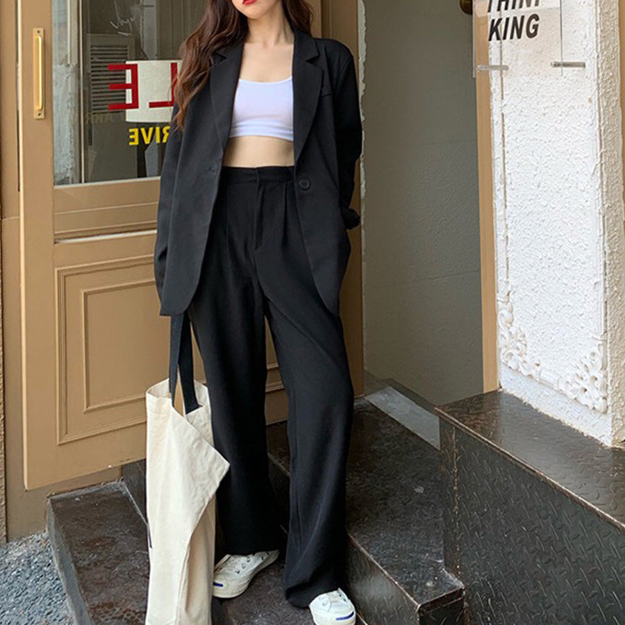ショッピングゴー shoppinggo ジャケット＆パンツ 2点セット スーツ セットアップ レディース スーツ パンツスーツ オフィス フォーマル テーラードジャケット,ブラック