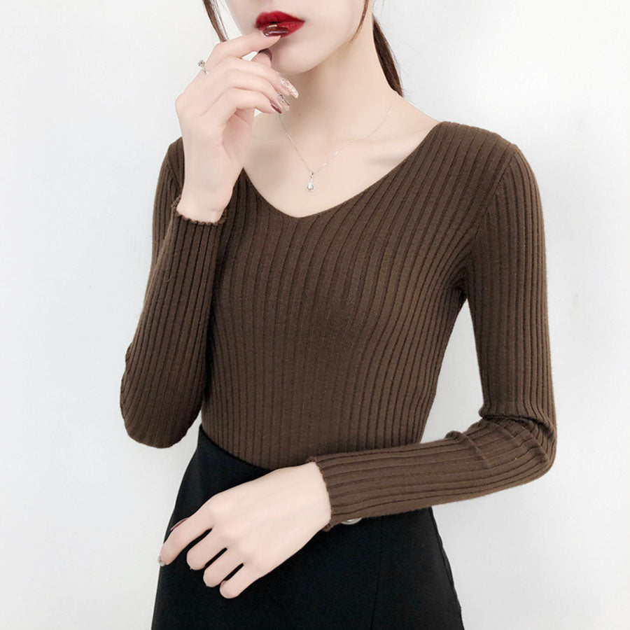 ショッピングゴー shoppinggo ニットセーター レディース 長袖 Vネックオフィスカジュアル ベーシックニットトップス 無地 ブニット トップス プルオーバー