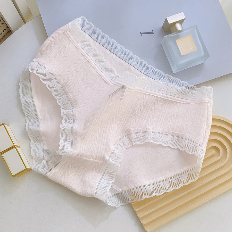 ショッピングゴー shoppinggo ショーツ かわいい ハイウエスト 無地 プレーンショーツ 下着 女性 パンツ パンティ レース スダンダードショーツ 伸縮性 フィット感 【返品不可商品】,ピンク