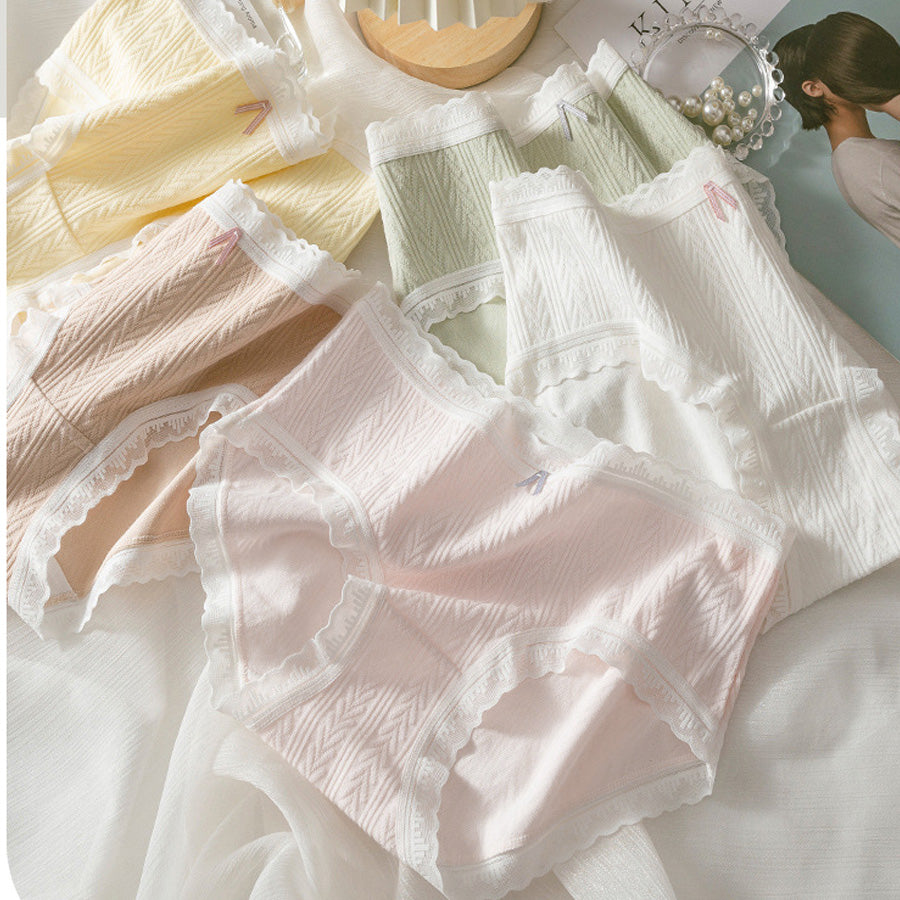 ショッピングゴー shoppinggo ショーツ かわいい ハイウエスト 無地 プレーンショーツ 下着 女性 パンツ パンティ レース スダンダードショーツ 伸縮性 フィット感 【返品不可商品】