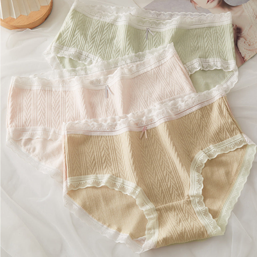 ショッピングゴー shoppinggo ショーツ かわいい ハイウエスト 無地 プレーンショーツ 下着 女性 パンツ パンティ レース スダンダードショーツ 伸縮性 フィット感 【返品不可商品】
