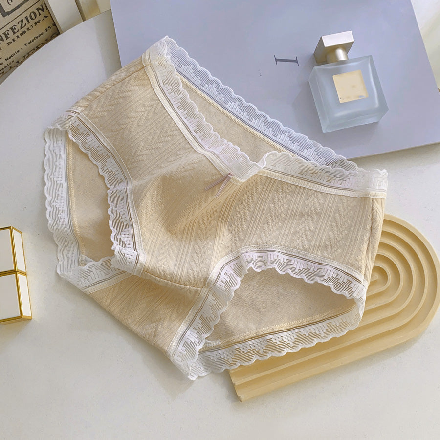 ショッピングゴー shoppinggo ショーツ かわいい ハイウエスト 無地 プレーンショーツ 下着 女性 パンツ パンティ レース スダンダードショーツ 伸縮性 フィット感 【返品不可商品】,ベージュ