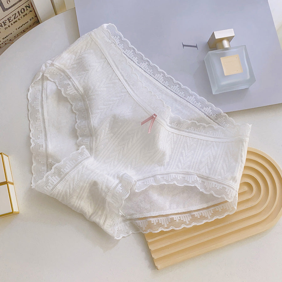 ショッピングゴー shoppinggo ショーツ かわいい ハイウエスト 無地 プレーンショーツ 下着 女性 パンツ パンティ レース スダンダードショーツ 伸縮性 フィット感 【返品不可商品】,ホワイト
