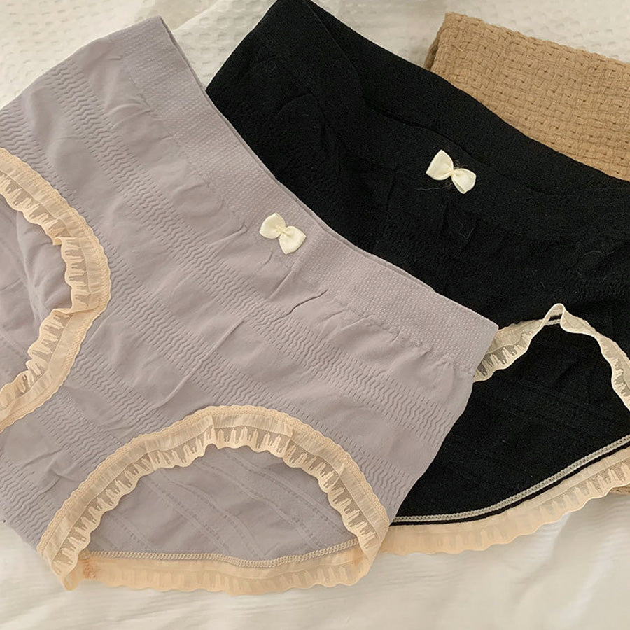 ショッピングゴー shoppinggo プレーンショーツ ショーツ かわいい ハイウエスト 無地 下着 女性 スダンダードショーツ 伸縮性 フィット感 大きい リラックス 肌着 【返品不可商品】