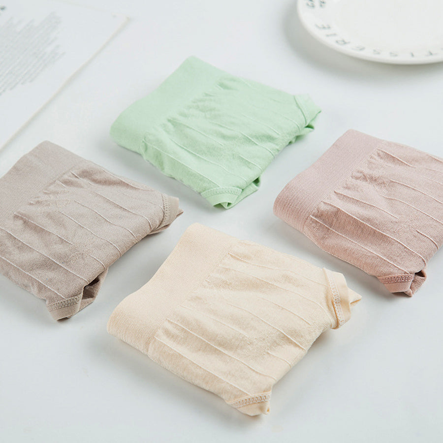 ショッピングゴー shoppinggo ショーツ4枚セット レディース ショーツ 大人 シンプル 可愛い パンティ 無地下着 女子 楽ちん インナー パンツ セット 美尻ショーツ 【返品不可商品】