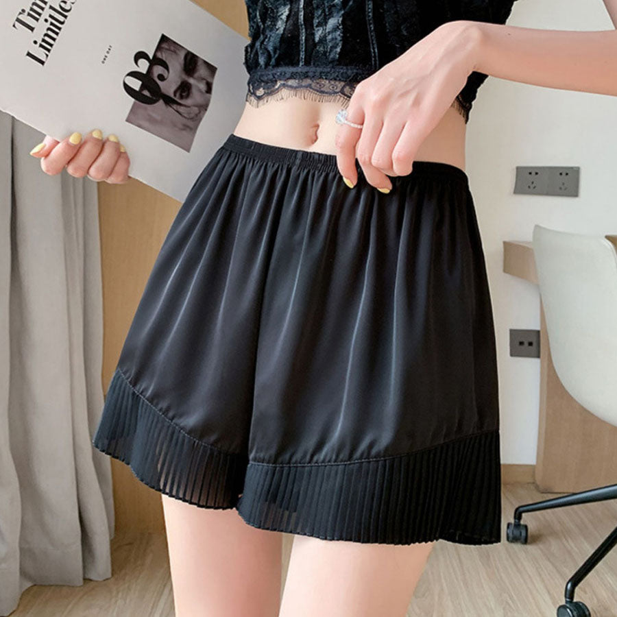 ショッピングゴー shoppinggo ペチパンツ シフォンレース切り替え透け防止 インナーパンツ タップパンツ 見せパンツ 部屋着 ショートパンツ フリーサイズ かわいい チラ見せ 【返品不可商品】 （ホワイト） ホワイト