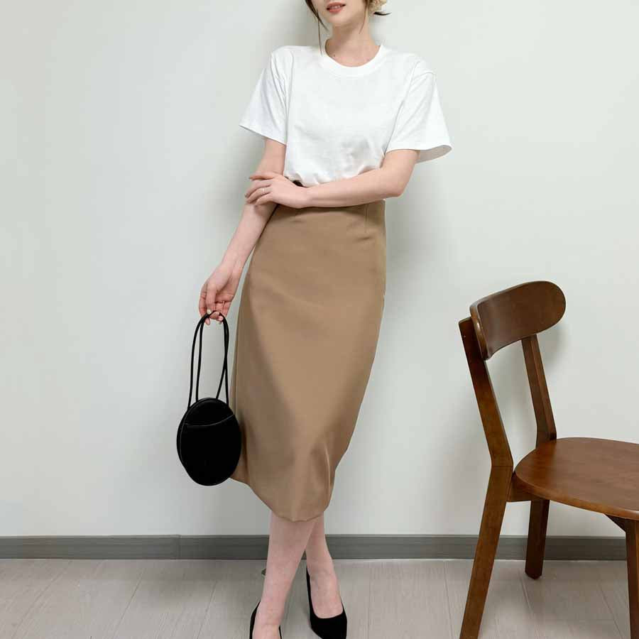 ショッピングゴー shoppinggo スーツスカート タイトスカート ペンシルスカート裏地付き ミディアム 膝丈 ファスナー アシンメトリーオフィス 通勤 ビジネス OL 事務服 仕事 フォーマル 無地 （グレー） グレー