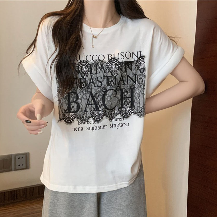 ショッピングゴー shoppinggo ロゴTシャツ 半袖 ゆったり 体型カバー 夏服 tシャツ 英字ロゴ ゆるT 半袖 柄プリントTシャツ ゆるシルエット半袖Tシャツトップス 春 夏 （ホワイト） ホワイト
