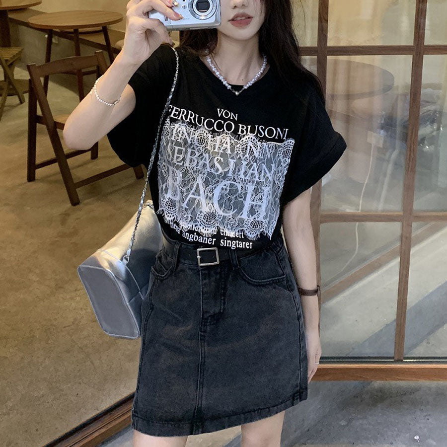 ショッピングゴー shoppinggo ロゴTシャツ 半袖 ゆったり 体型カバー 夏服 tシャツ 英字ロゴ ゆるT 半袖 柄プリントTシャツ ゆるシルエット半袖Tシャツトップス 春 夏 （ホワイト） ホワイト