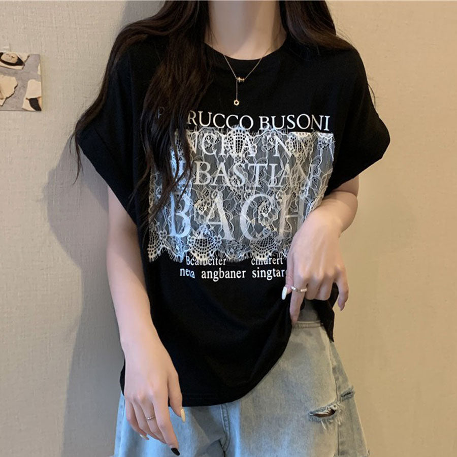 ショッピングゴー shoppinggo ロゴTシャツ 半袖 ゆったり 体型カバー 夏服 tシャツ 英字ロゴ ゆるT 半袖 柄プリントTシャツ ゆるシルエット半袖Tシャツトップス 春 夏 （ホワイト） ホワイト